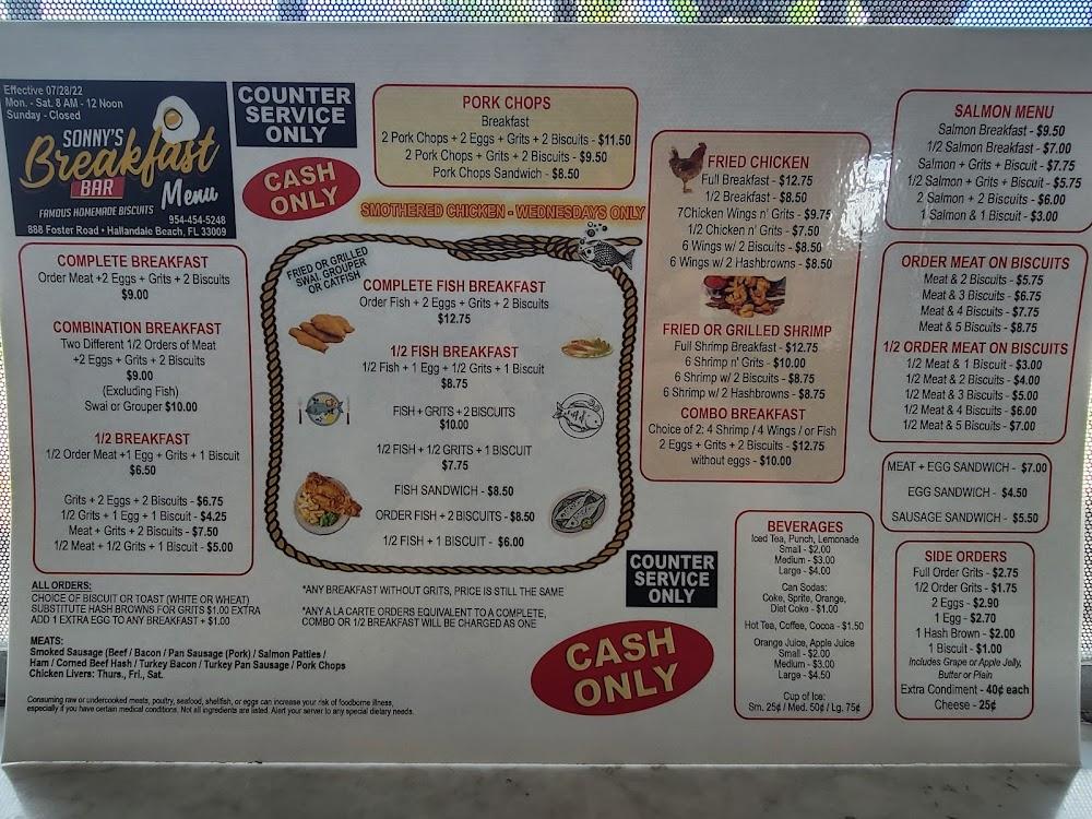 Sonny's Triangle Restaurant Menu image 2